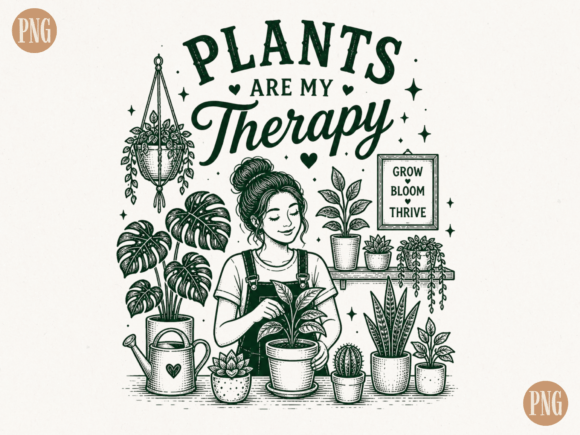 Bring Joy to Your Projects with the Plants Make Me Happy PNG Design