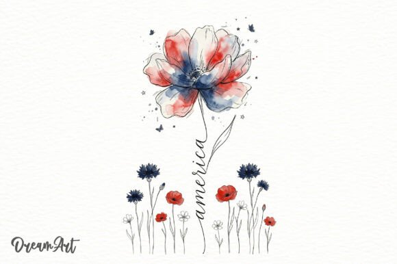 Celebrate American Spirit with Boho Floral USA T-shirt Design