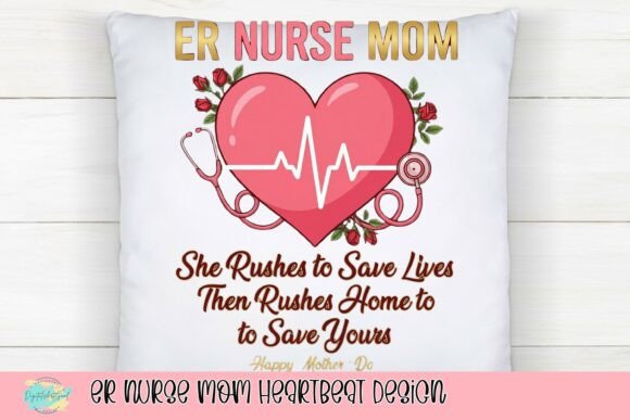 ER Nurse Mom Heartbeat Design: A Tribute to Dual Dedication