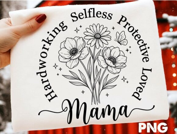 Mama Floral T-shirt Design, Loved Png: A Designer's Best Friend