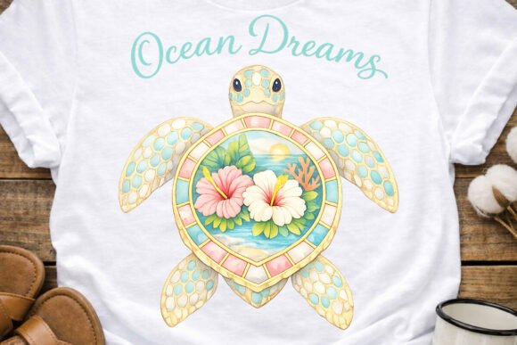 Ocean Turtle Summer PNG Design: Bring Coastal Calm to Your Creations