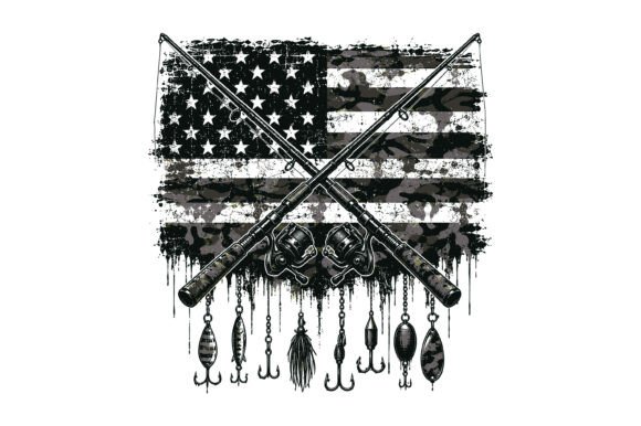 Patriotic Fishing Rods SVG Design: A Versatile Asset for Your Projects