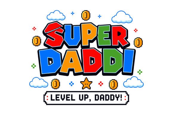 Super Daddi Level Up Dad Design: A Retro Gaming Icon
