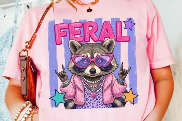 Unleash Your Wild Side: The Feral Raccoon Sublimation Design